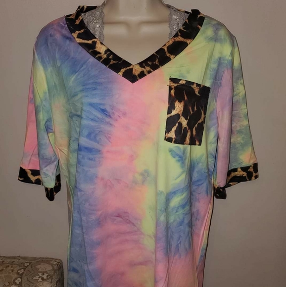 Tye Dye Cheetah Tshirt - Picture 1 of 1